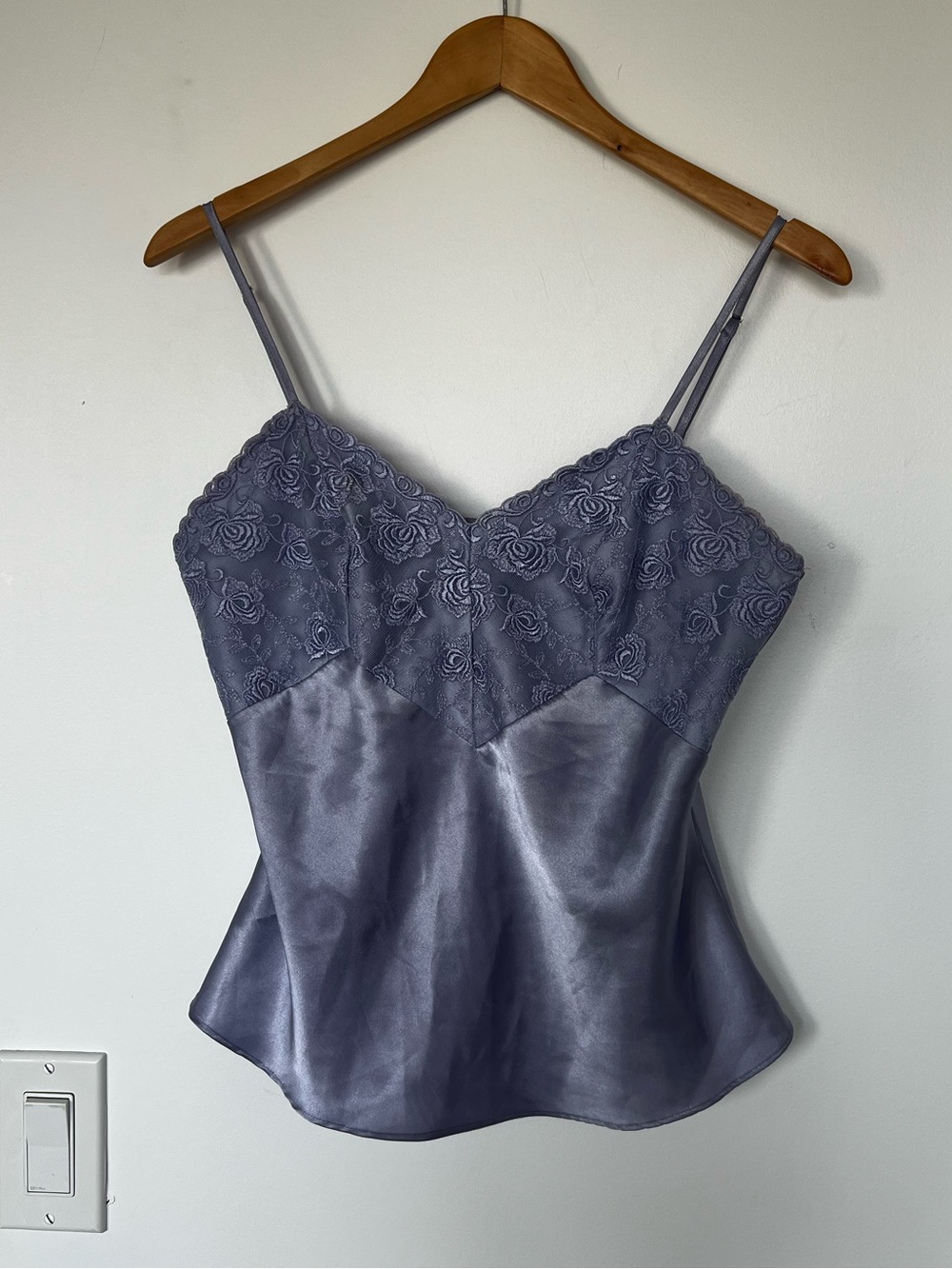 Vintage Rose Passion Purple Lace and Satin Cami Lingerie | Size S